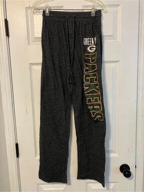 Green Bay Packers NFL Team Apparel Pajamas Sleepwear Gray Adult Size Small